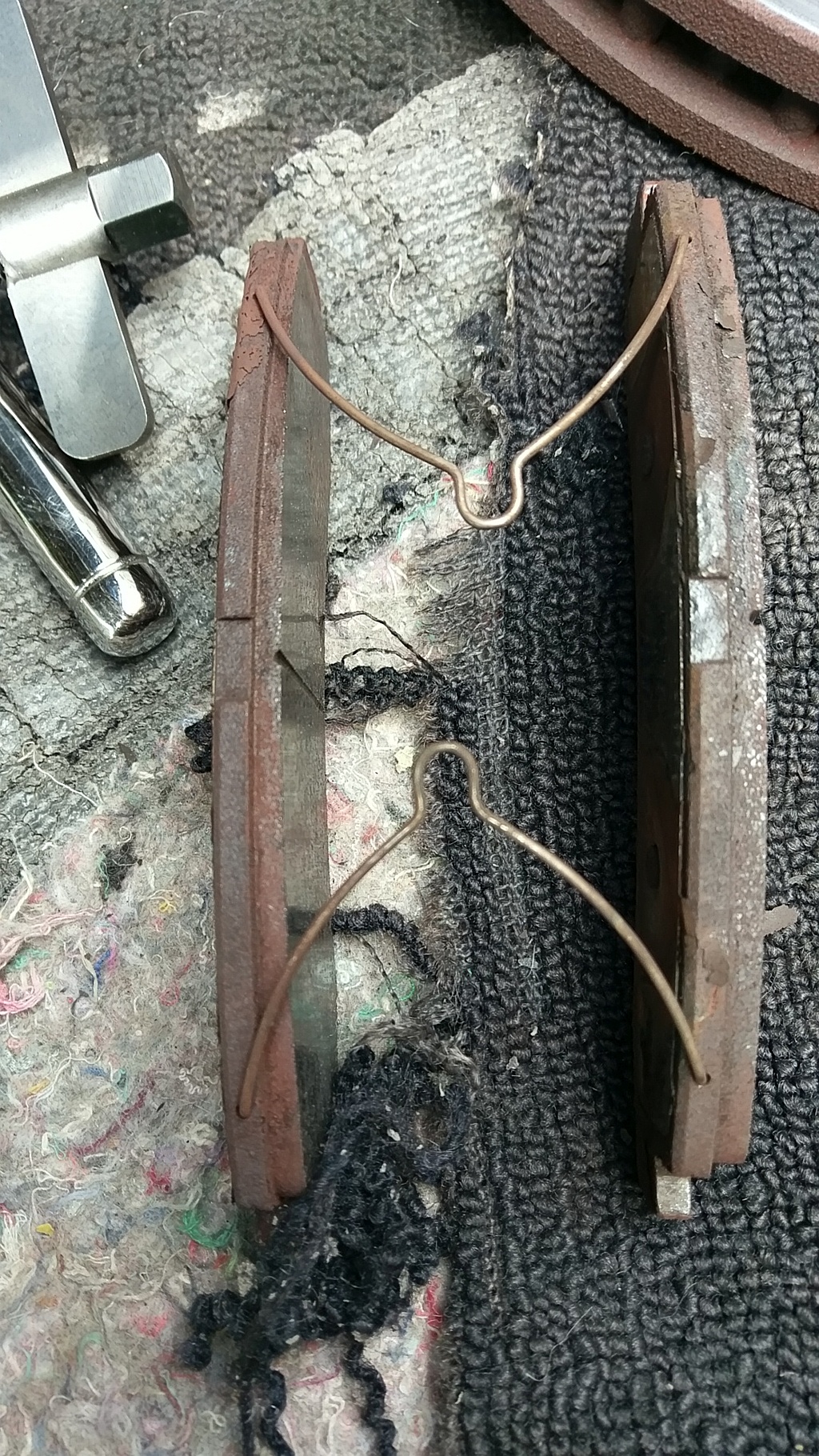Pads Removed with Springs