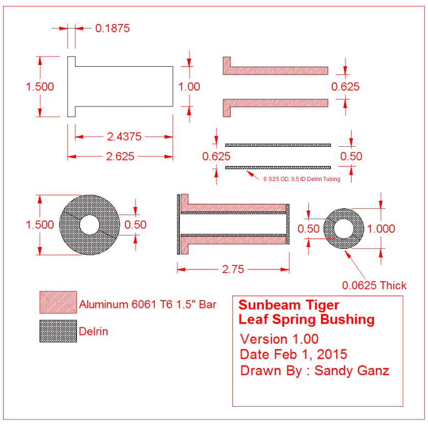 Sunbeam Tiger Racing Leaf Spring Bushings